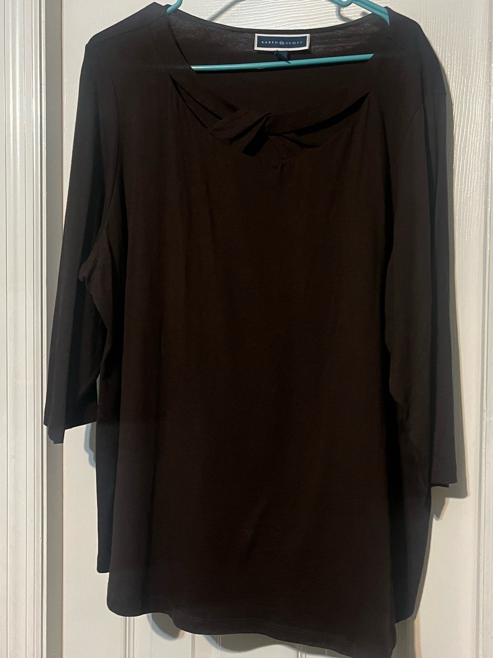 Karen Scott Brown Long-Sleeve Swing Tunic